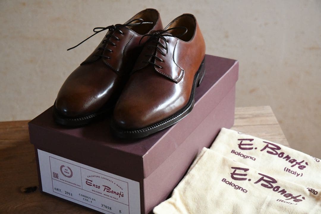 Enzo Bonafe エンツォボナフェ コードバン No.4 プレーントゥ