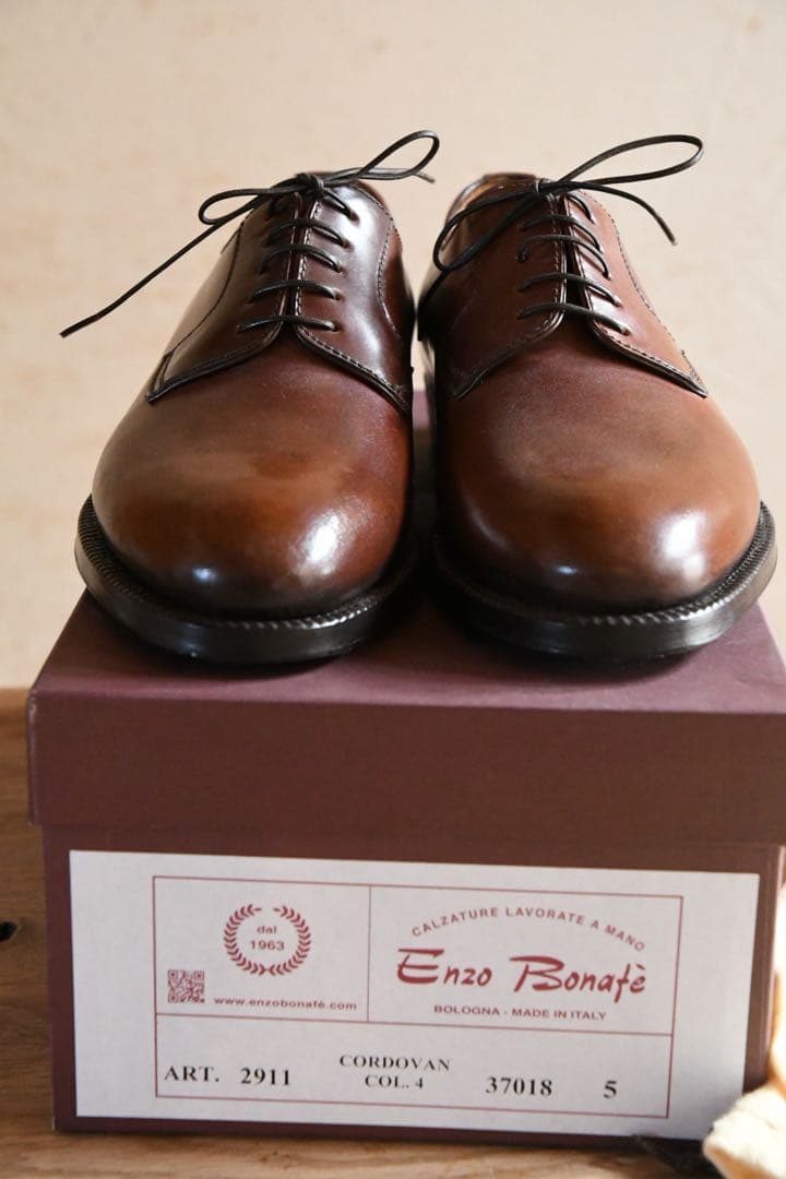Enzo Bonafe エンツォボナフェ コードバン No.4 プレーントゥ