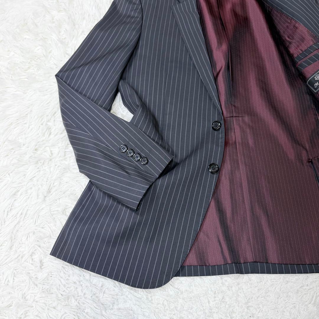 【高級/伊製生地】メンズビギ セットアップ スーツ SUPER 110'S 紺