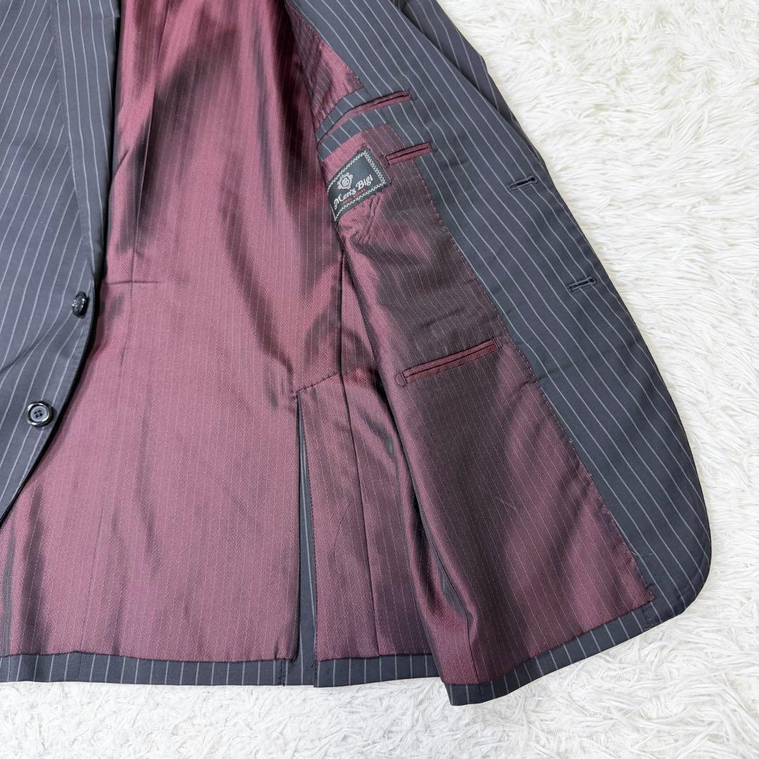 【高級/伊製生地】メンズビギ セットアップ スーツ SUPER 110'S 紺