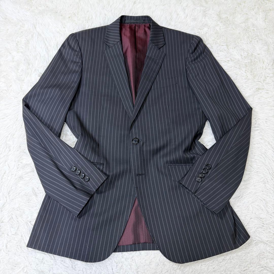 【高級/伊製生地】メンズビギ セットアップ スーツ SUPER 110'S 紺