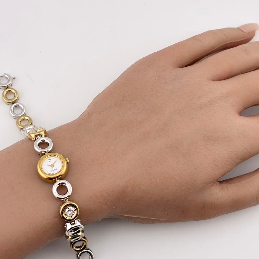 【希少/電池交換済】SEIKO　腕時計　コンビ　4p セイコー　ゴールド