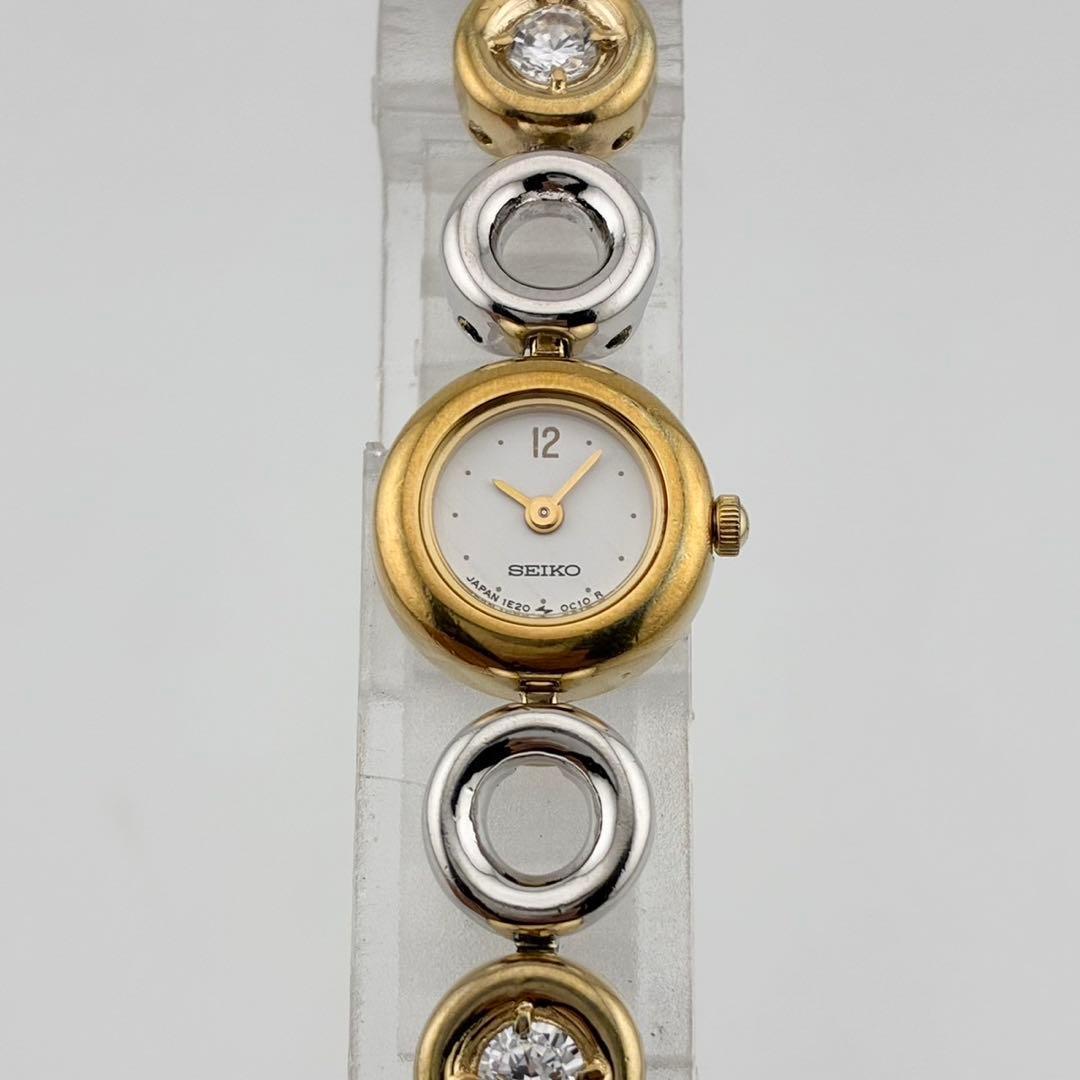 【希少/電池交換済】SEIKO　腕時計　コンビ　4p セイコー　ゴールド