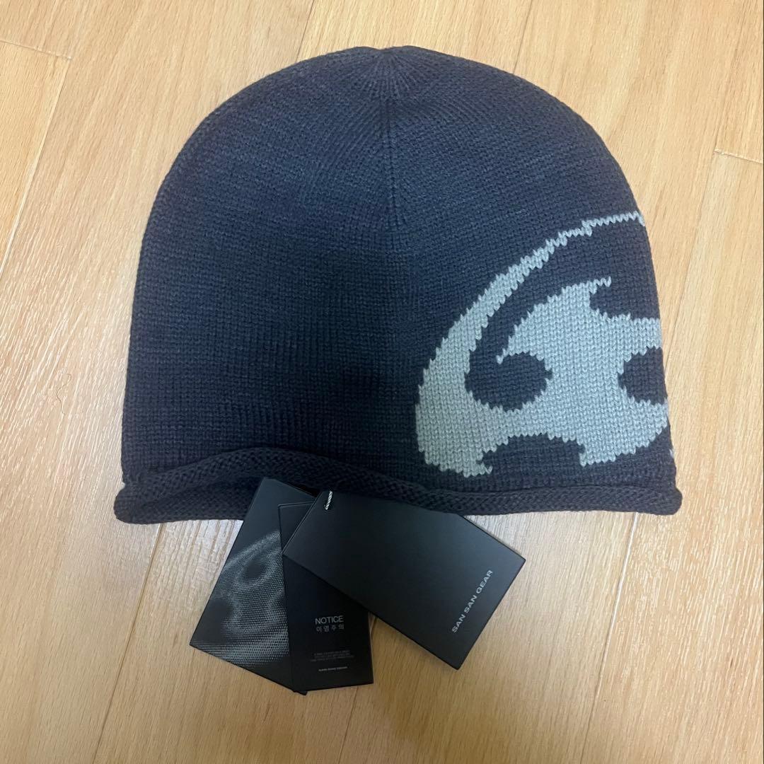 sansan gear サンサンギア　ビーニー　ニット帽　チャコールm7