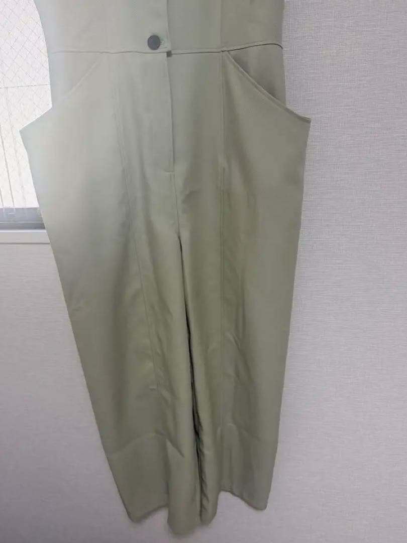 (ねずこ)meer. ビッグポケットロンパース（オリーブ）