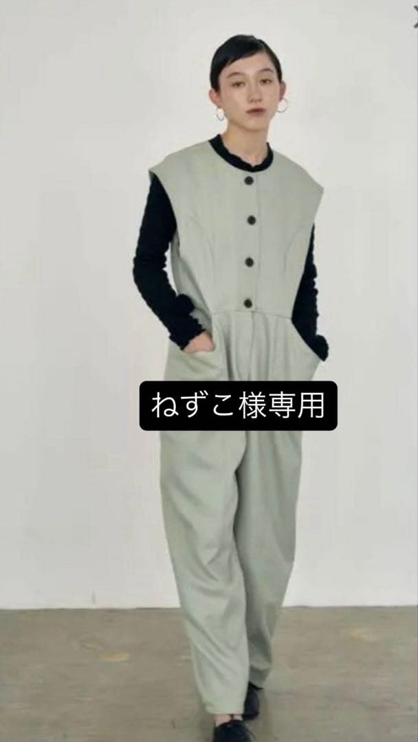 (ねずこ)meer. ビッグポケットロンパース（オリーブ）