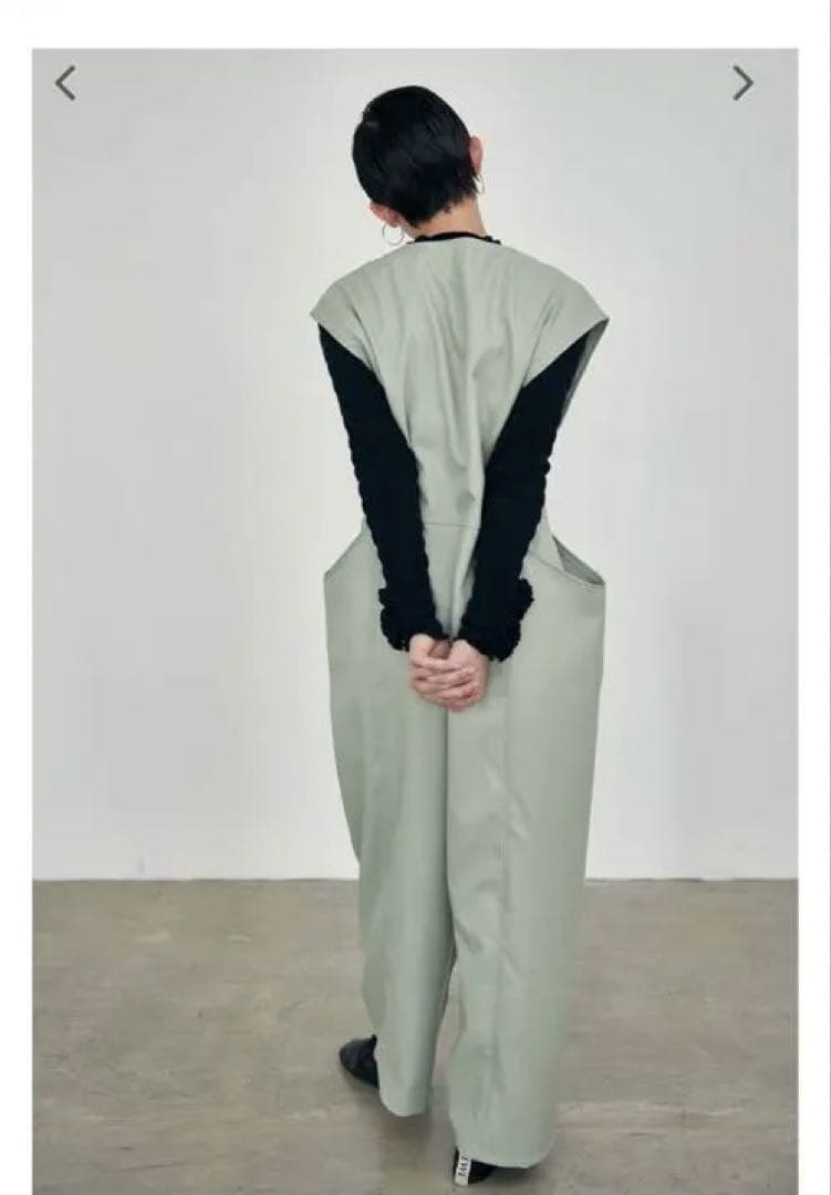 (ねずこ)meer. ビッグポケットロンパース（オリーブ）