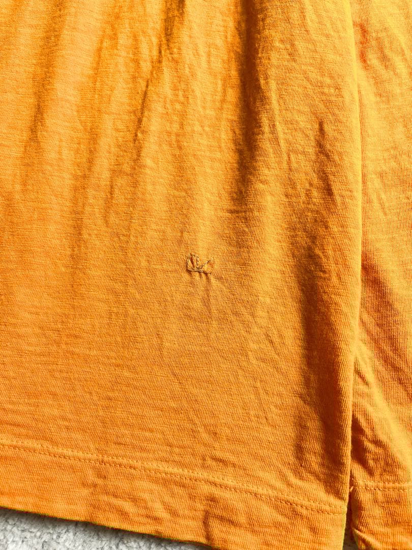 【45R】45rpm 綿100% 天竺の四角Tシャツ クルーネック オレンジ 2