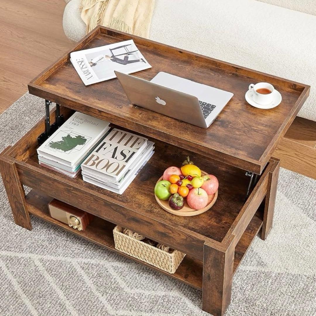 昇降式テーブル ローテーブル 幅49cm×奥行97cm×高さ39cm