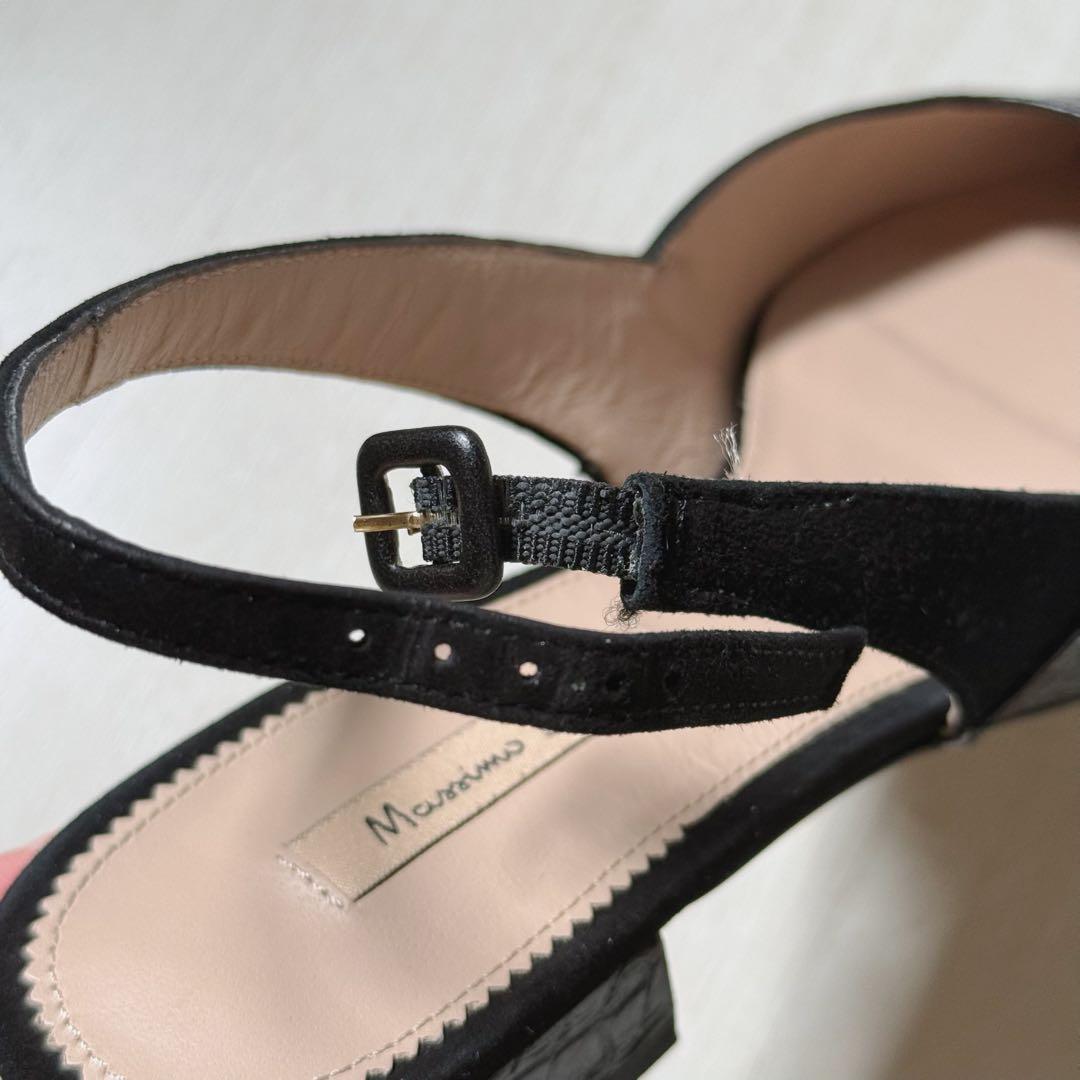 Massimo Dutti　ポインテッドトゥ　フラットシューズ　レザー　バレエ