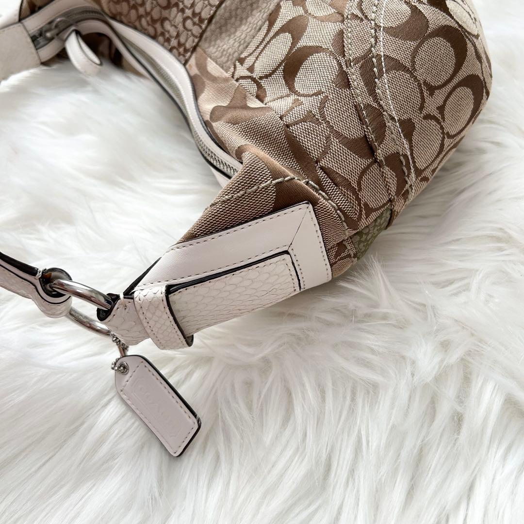 COACH 10086 ワンショルダーバッグ　パッチワーク　キャンバス　レザー