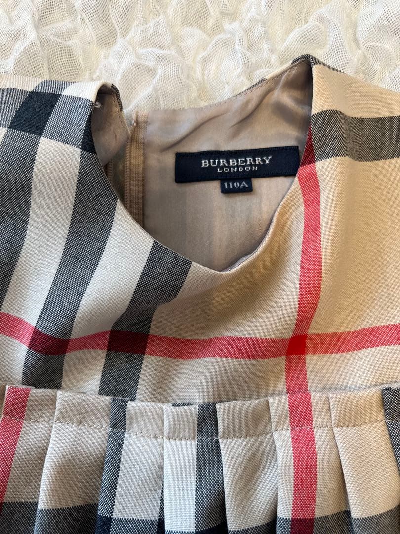 Burberry チェック柄 半袖ワンピース 110A