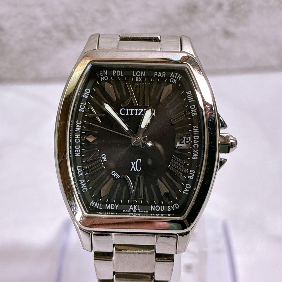 シチズン クロスシー トノー ハッピーフライト 腕時計 ソーラー ワールドタイム