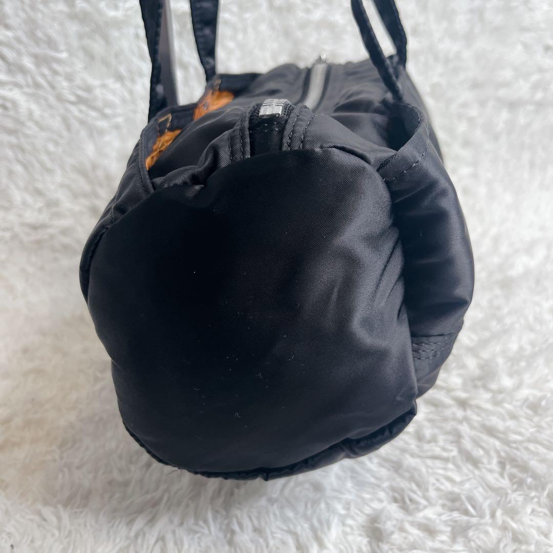 未使用級 ポーター タンカー ミニボストン ブラック ドラムバッグ 肩がけ 黒