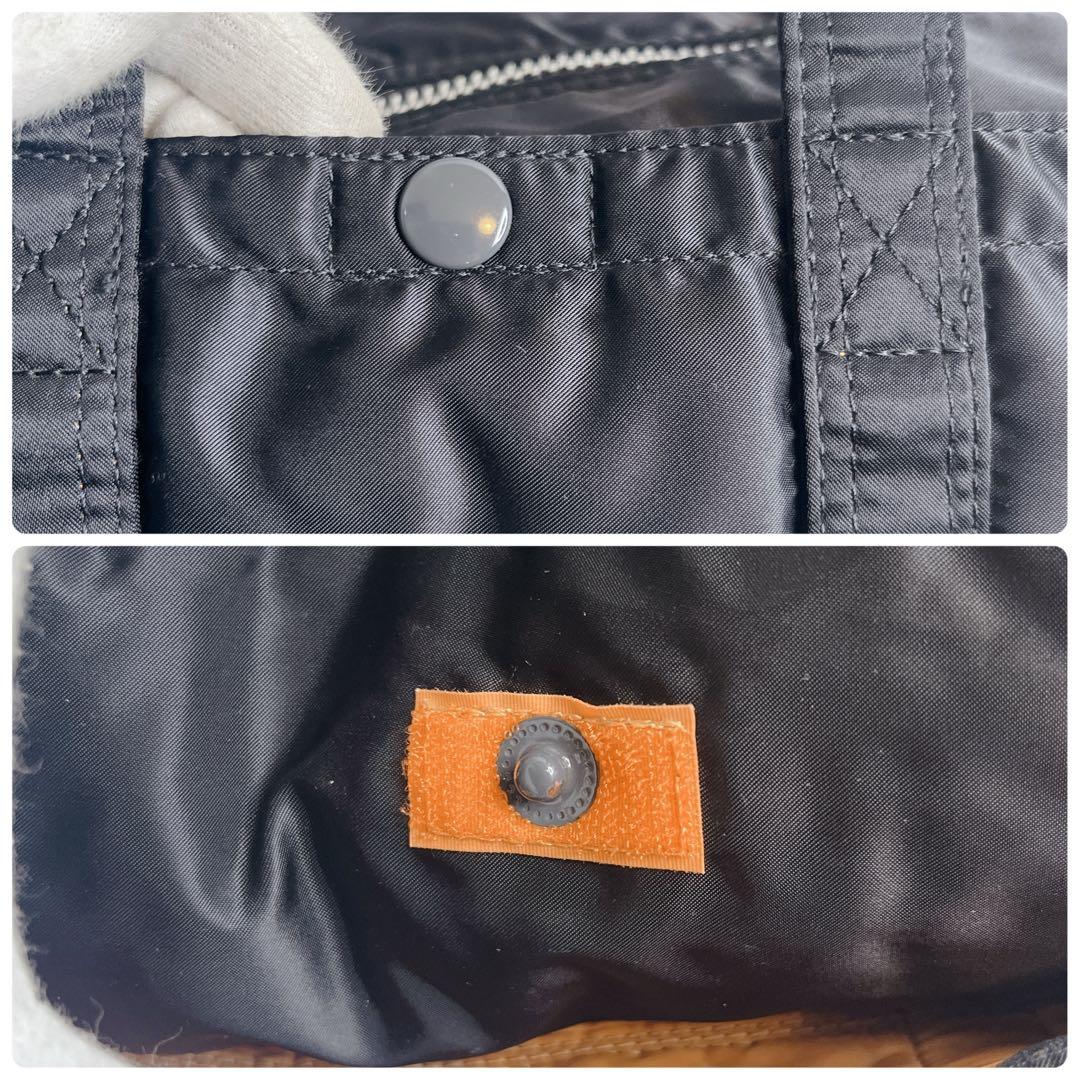 未使用級 ポーター タンカー ミニボストン ブラック ドラムバッグ 肩がけ 黒