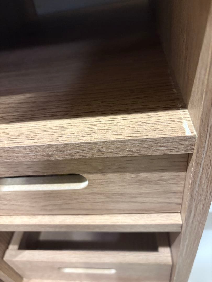 [ぬん]LOWYA 伸縮式キッチンカウンター 食器棚 木目調