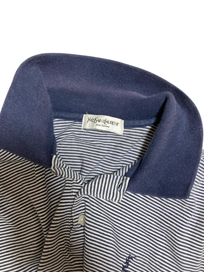 Yves Saint Laurentボーダーポロシャツ