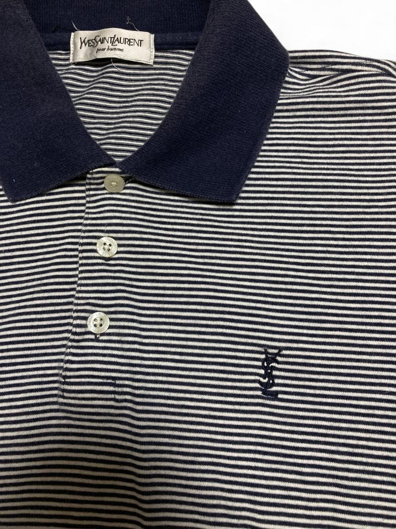 Yves Saint Laurentボーダーポロシャツ