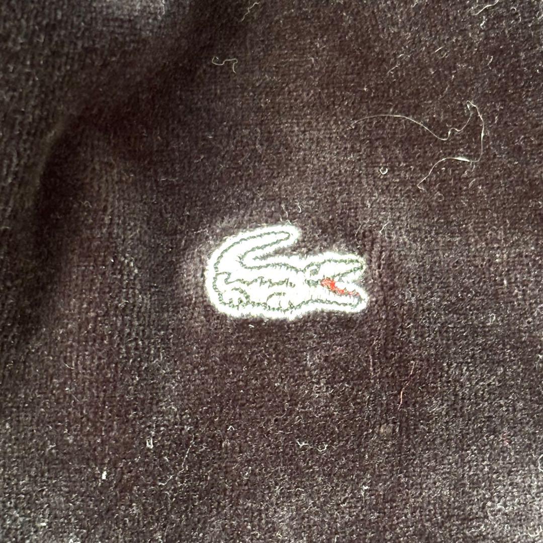 美品 ラコステ トラックジャケット ジャージ ベロア 光沢 ダブルジップ 白ワニ