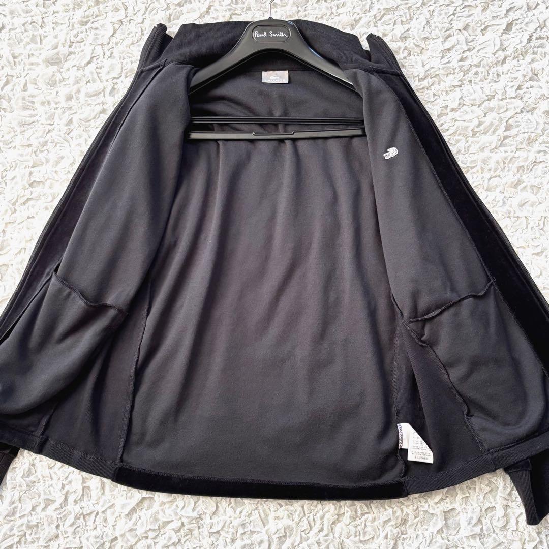 美品 ラコステ トラックジャケット ジャージ ベロア 光沢 ダブルジップ 白ワニ