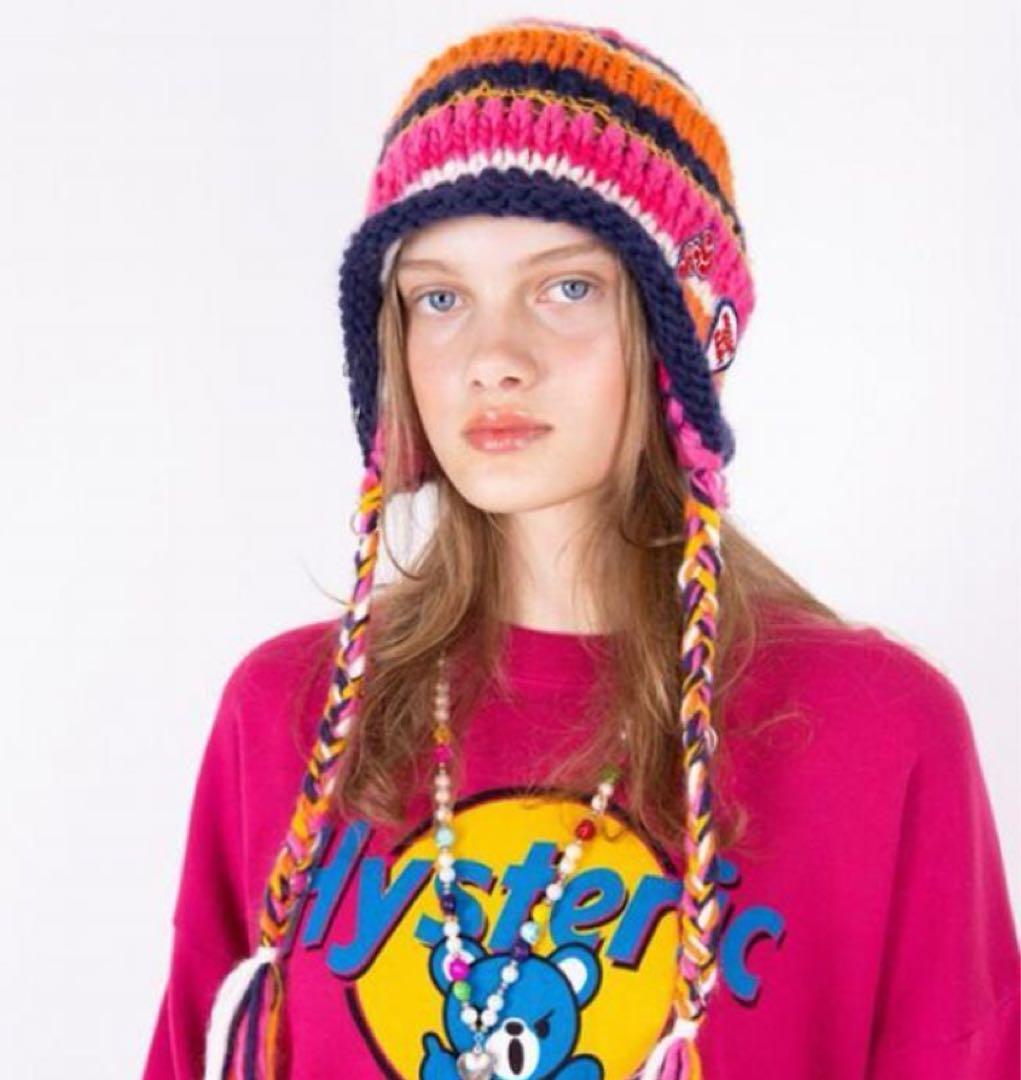 HYSTERIC GLAMOUR ヒステリックグラマー　ボーダニット帽　ビーニー