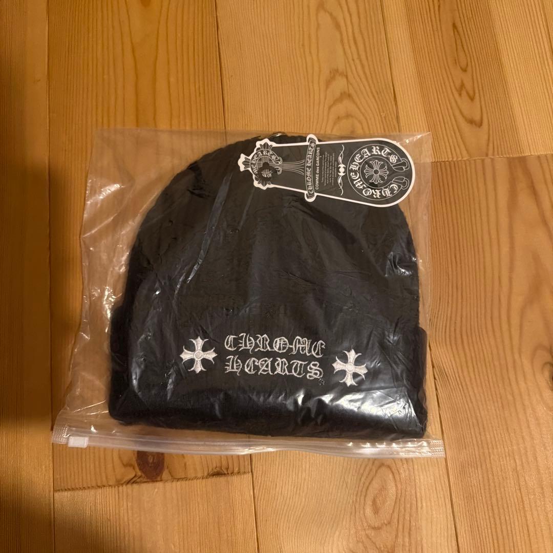 クロムハーツ　黒ブラック　ニット帽　ビーニー　帽子