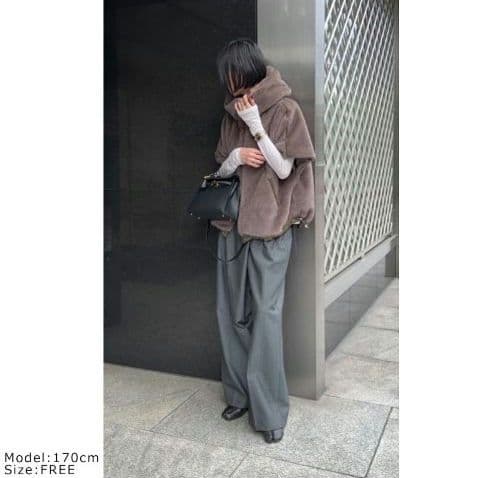 Eimee Law スタンドネックミンクファージャケットコート モカブラウン