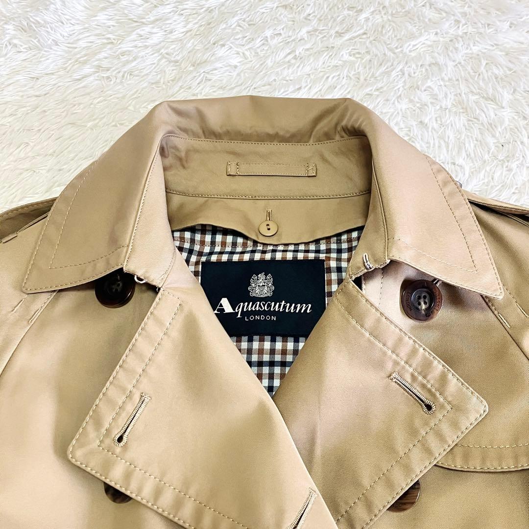 美品 アクアスキュータム トレンチコート ブルー ライナー 大草直子着用