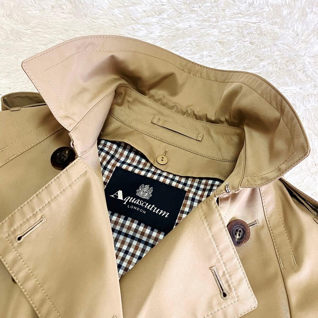 美品 アクアスキュータム トレンチコート ブルー ライナー 大草直子着用