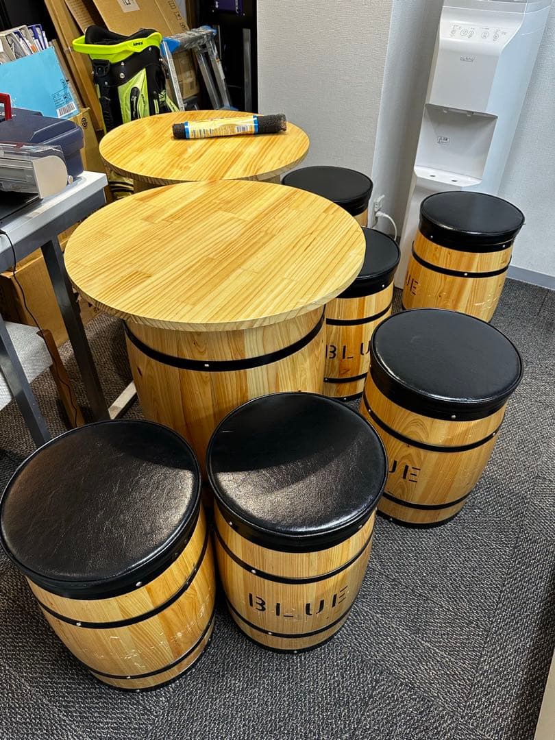 がんちゃん　バレルスタイル テーブル スツールセット