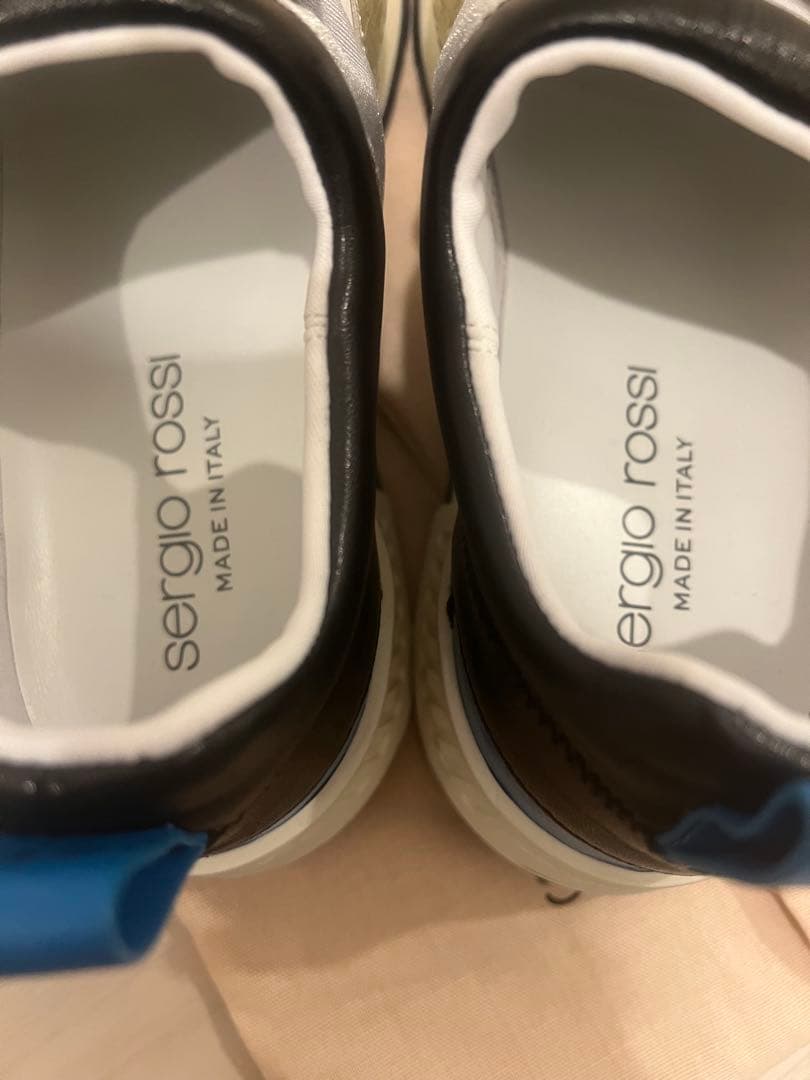 大値下げ！【美品】sergio rossi スニーカー ブラック/シルバー　37