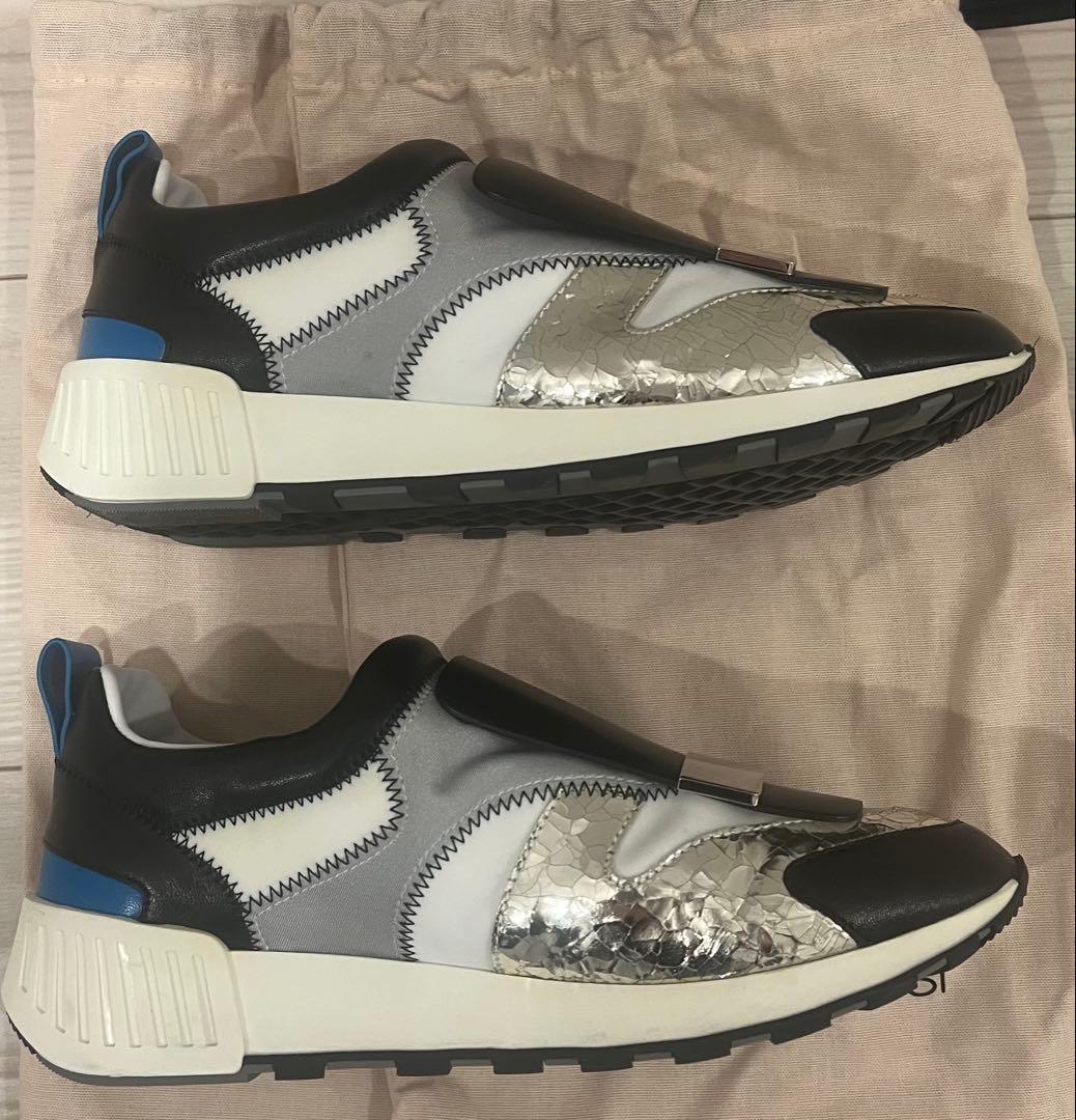 大値下げ！【美品】sergio rossi スニーカー ブラック/シルバー　37