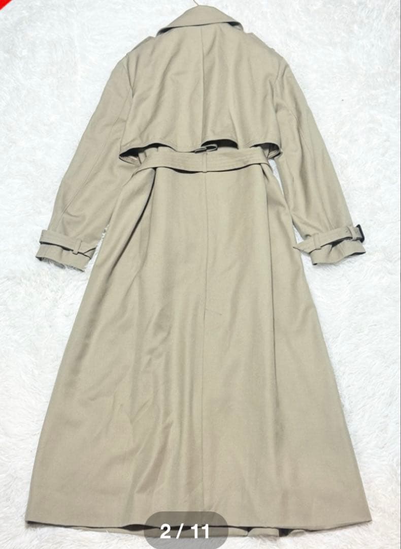 【美品】 anuans ウールギャバジントレンチコート