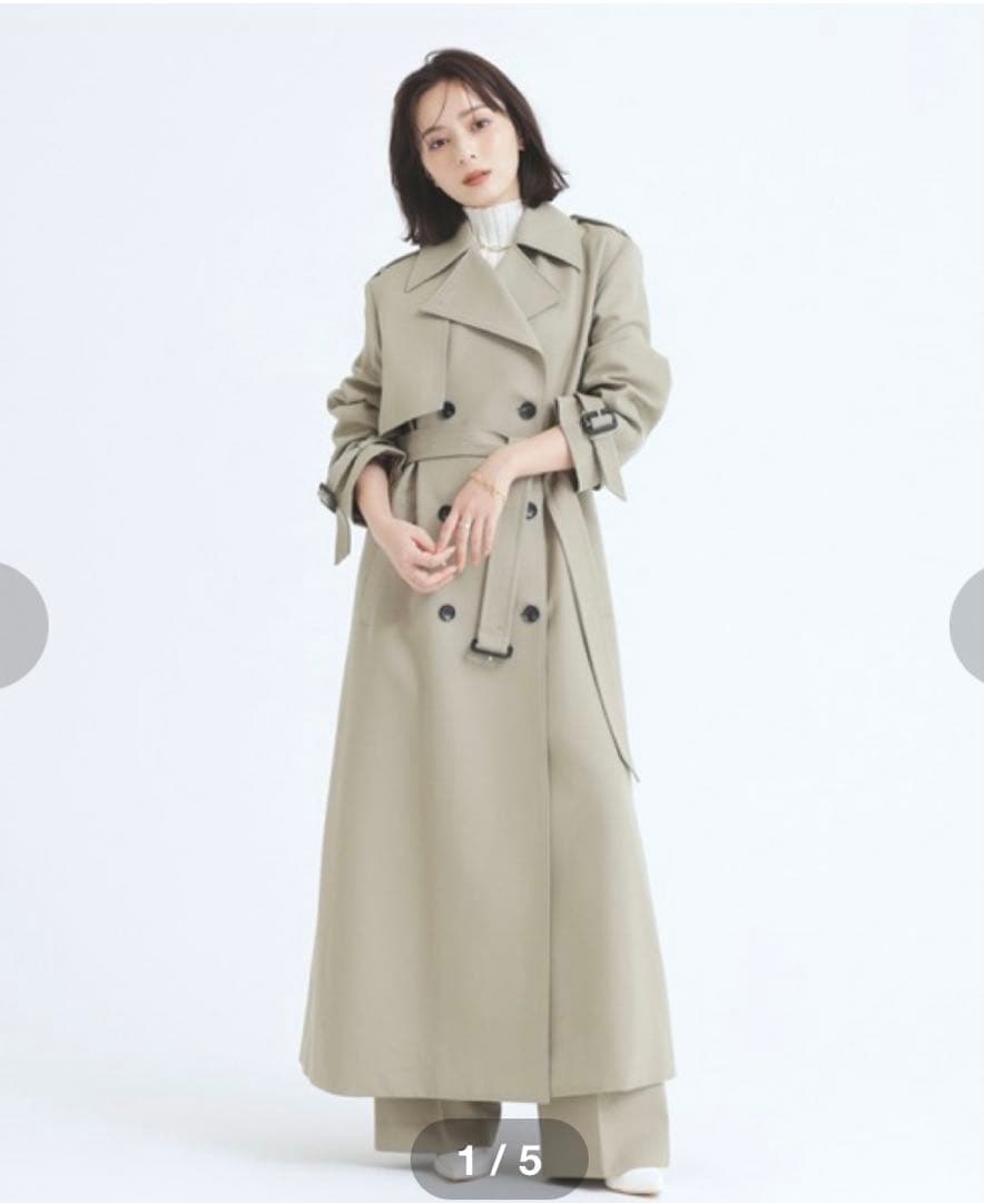 【美品】 anuans ウールギャバジントレンチコート