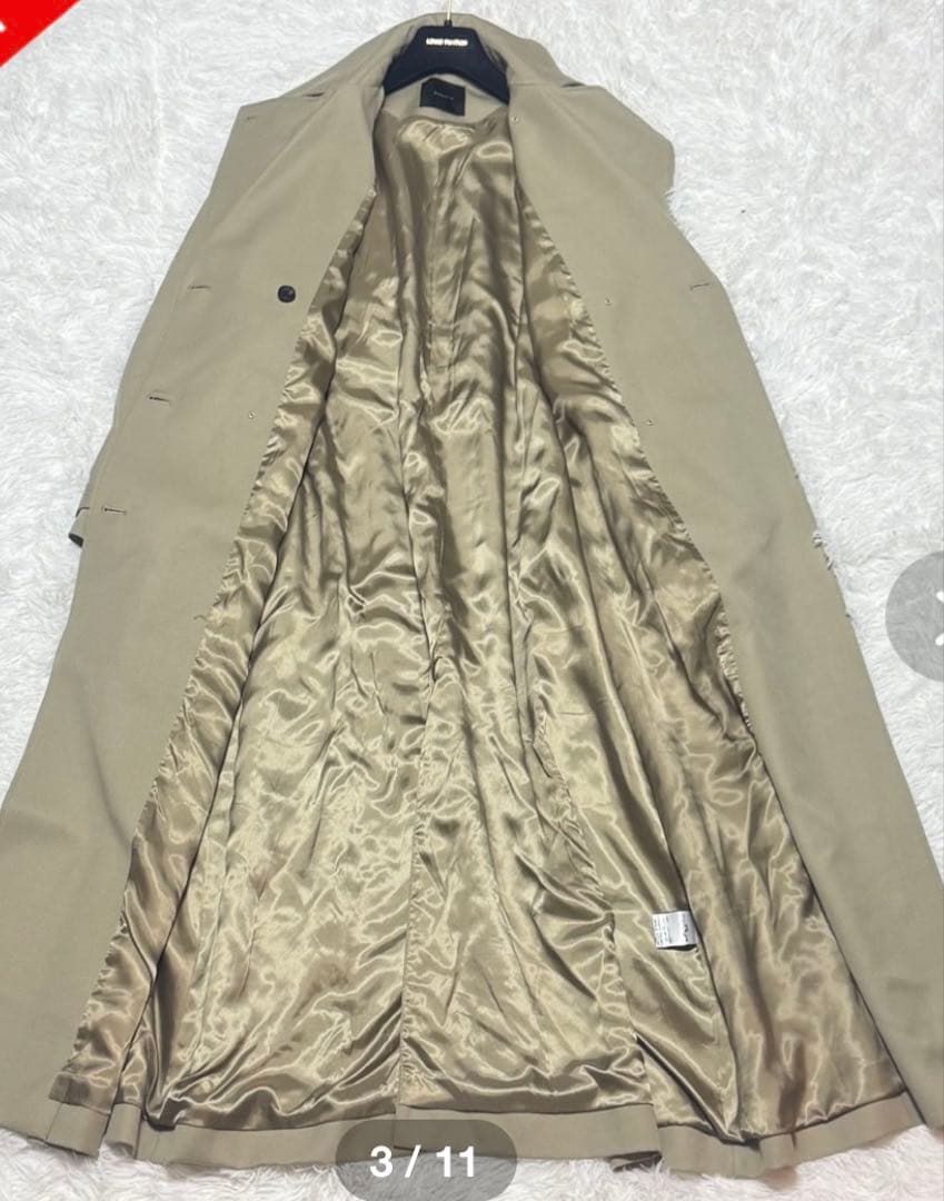 【美品】 anuans ウールギャバジントレンチコート