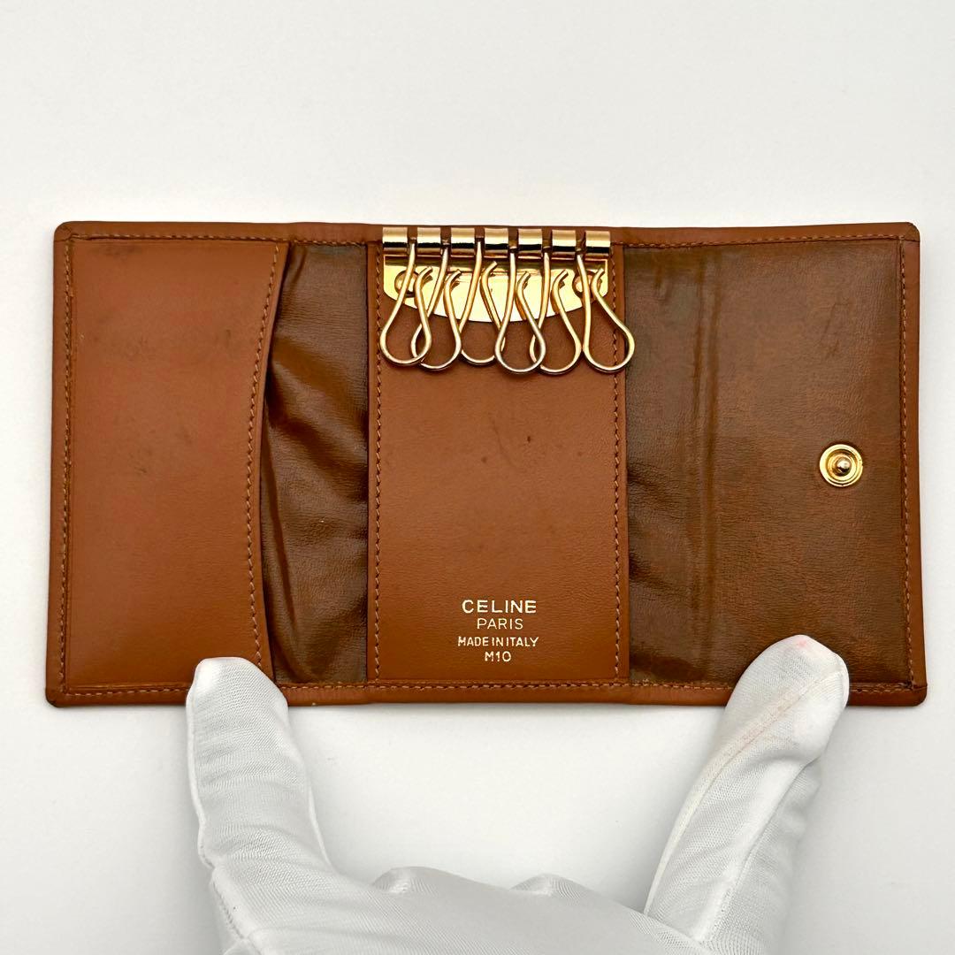 美品✨ CELINE セリーヌ 6連 キーケース ブラウン レザー
