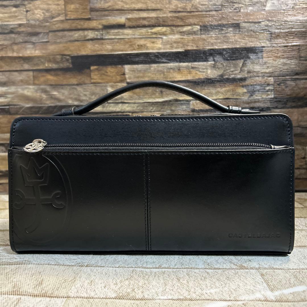 CASTELBAJAC カステルバジャック セカンドバッグ 本革 黒　美品