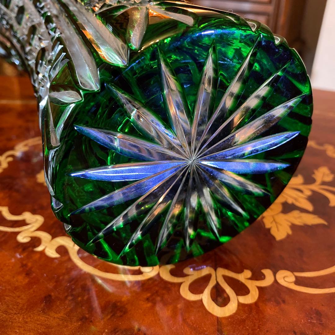 西ドイツ製　R KUNZE クリスタル　切子　花瓶　フラワーベース　置物　レア