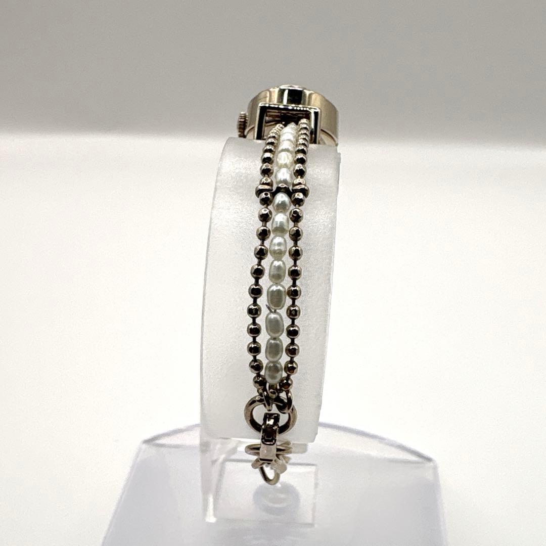 【稼働品】NOJESS ノジェス 腕時計 シェル文字盤 ゴールド パールブレス