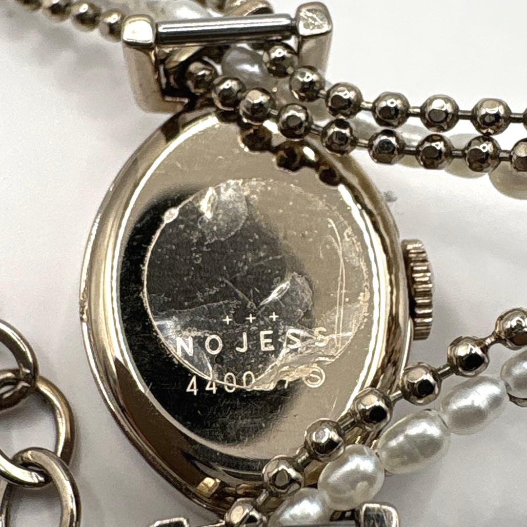 【稼働品】NOJESS ノジェス 腕時計 シェル文字盤 ゴールド パールブレス