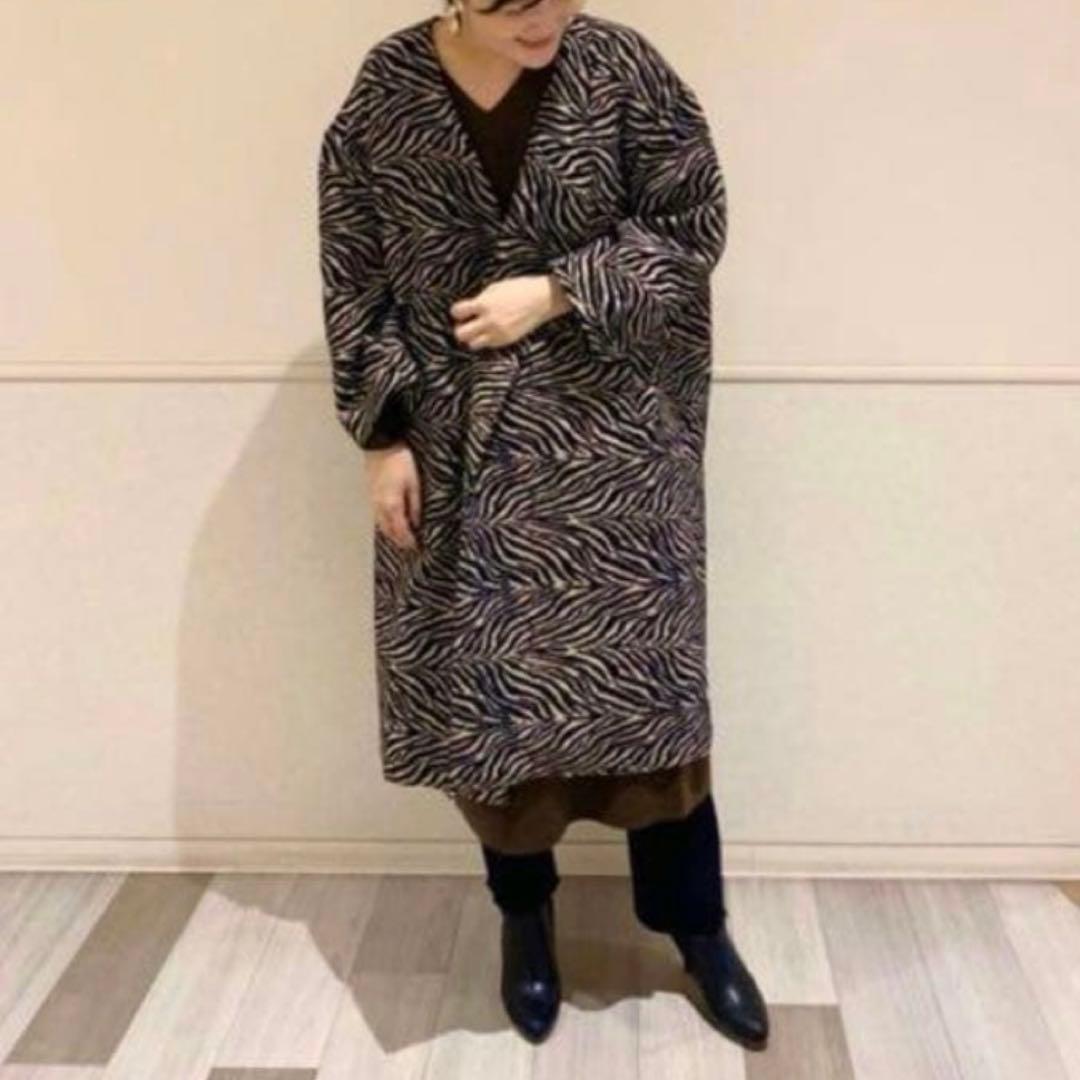 極美品　希少　完売品　ガリャルダガランテ　ゼブラ柄　ジャガードコクーンコート　Ｆ