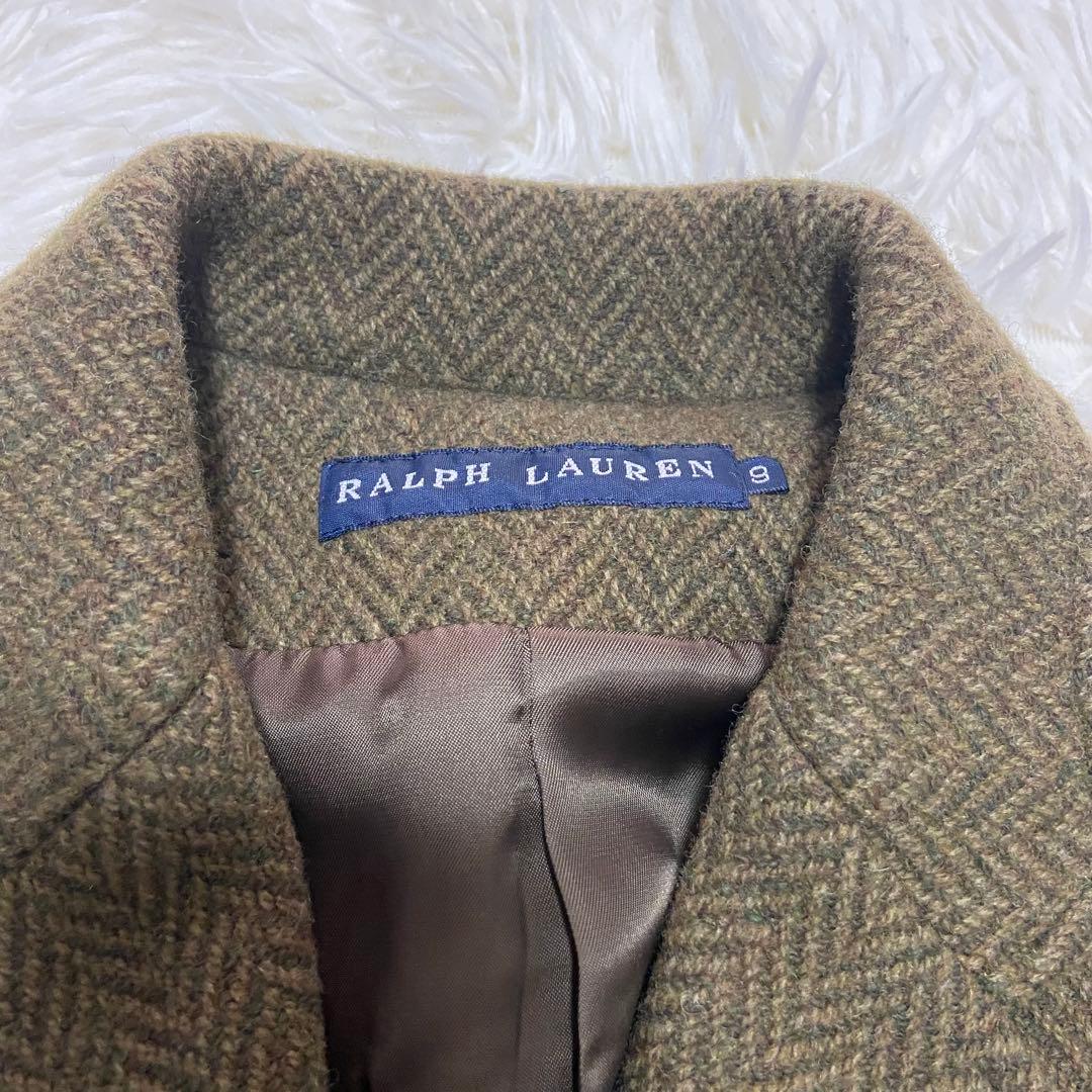 美品　RALPH LAUREN ラルフローレン　ヘンリーボーンジャケットツィード