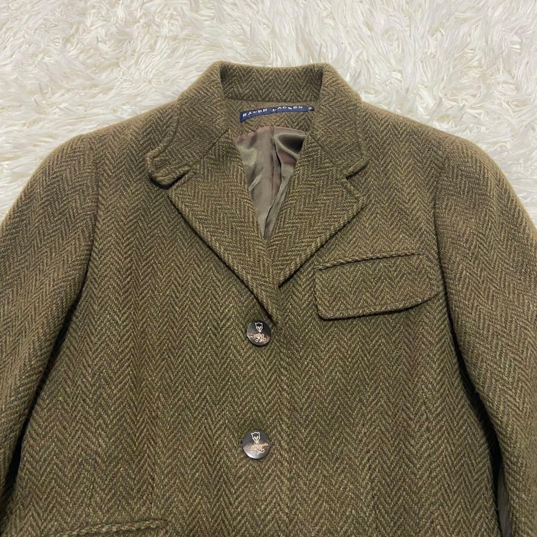 美品　RALPH LAUREN ラルフローレン　ヘンリーボーンジャケットツィード