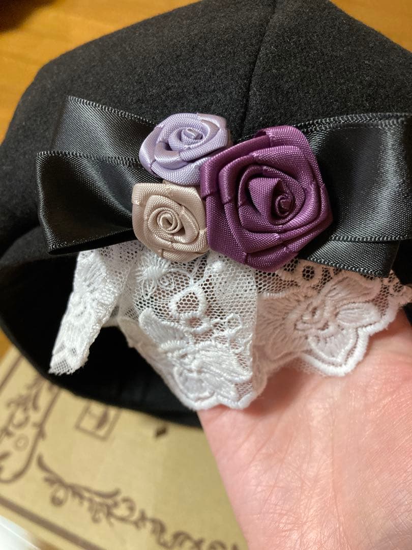 axes femme 巻きバラブローチ付きベレー 新品 ベレー帽 3色セット♡