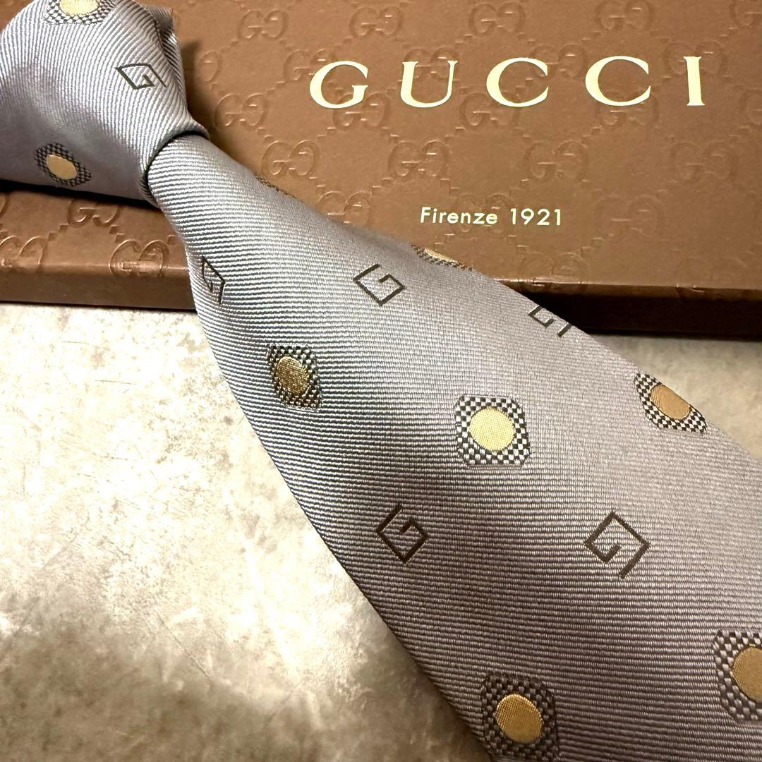 【✨極美品✨】GUCCI グッチ ネクタイ 水玉模様 G柄 ハイブランド 結婚式