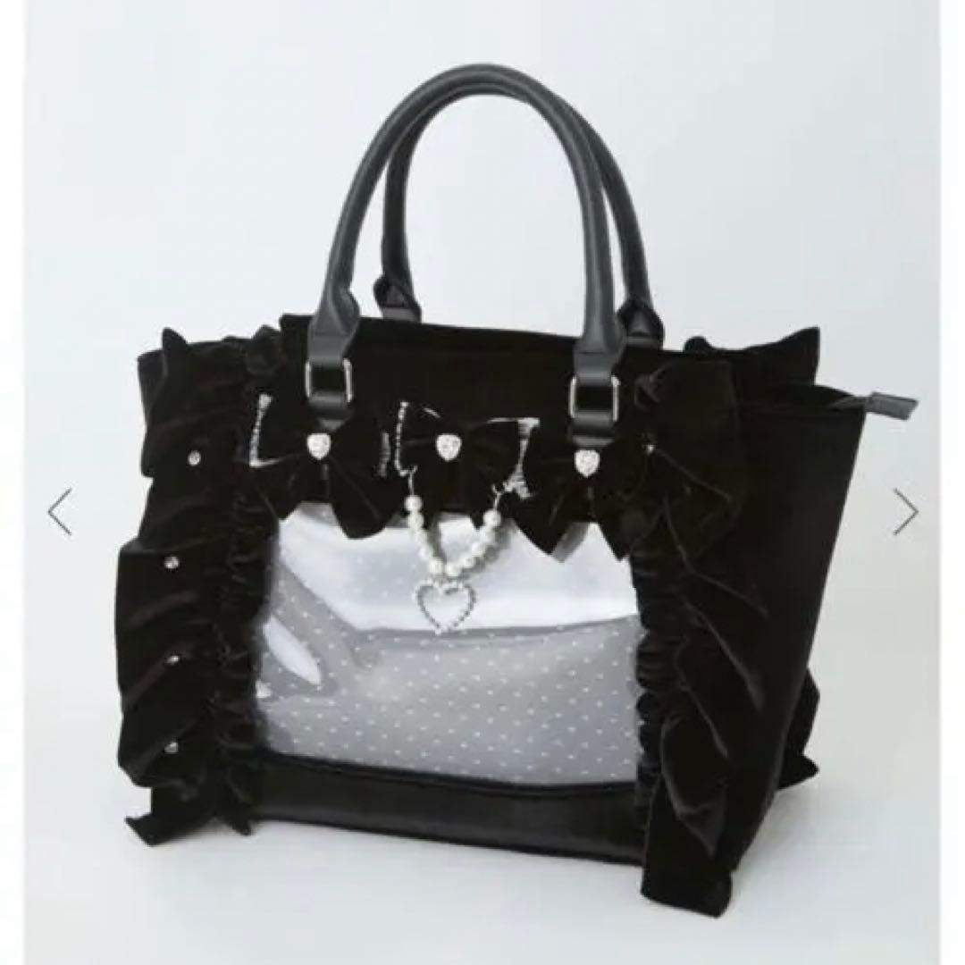 帰*可様 Ank Rouge 確定ファンサのおまじないベロアBag(大) ブラッ