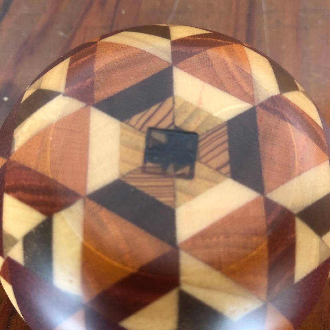 寄木細工 箱根細工 かなざし 金指 無垢 りんご 小物入れ 林檎 合子 工芸品