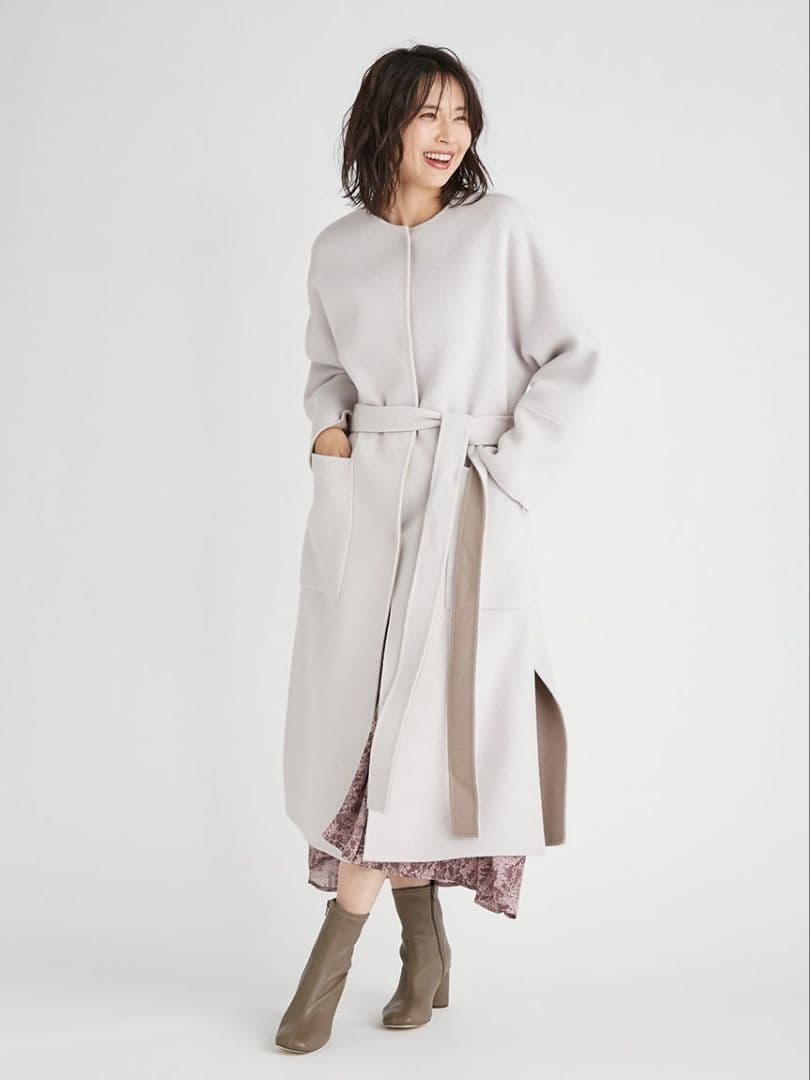 FRAY I.D 　ウールカシミヤバイカラーリバーコート