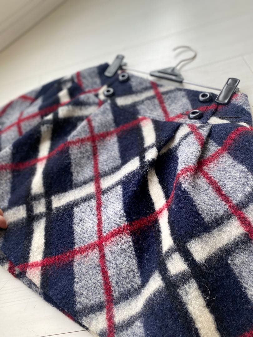 バーバリーブルーレーベル チェック台形スカート 38