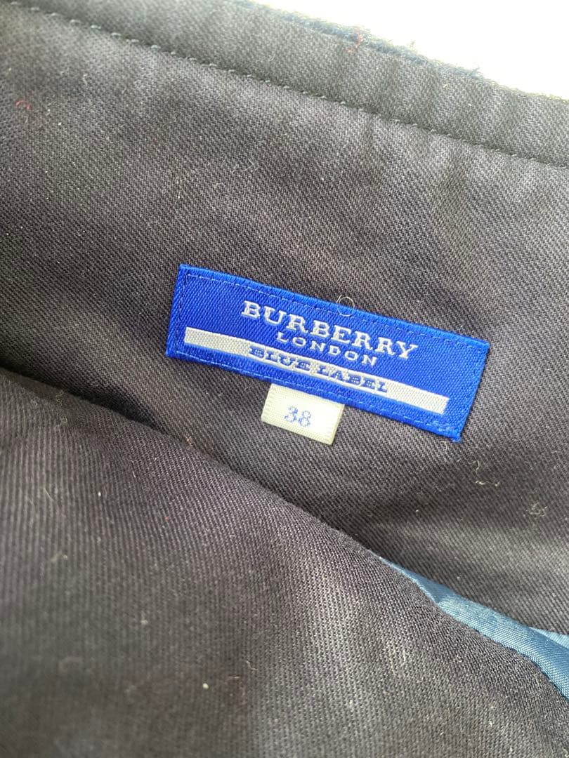 バーバリーブルーレーベル チェック台形スカート 38